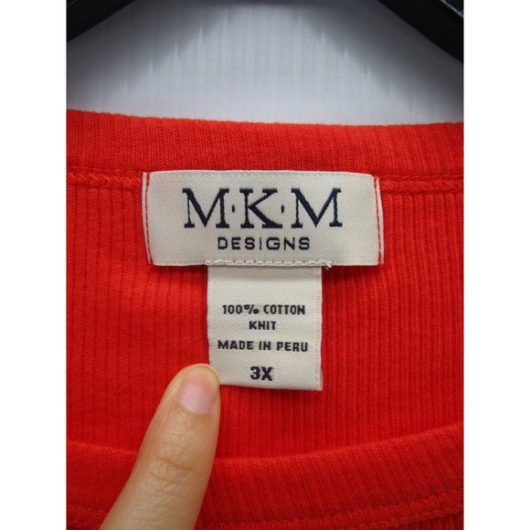 MKM Designs Shirt Plus 3X Pullover Top Casual Relaxed Knit Preppy - Picture 8 of 9
